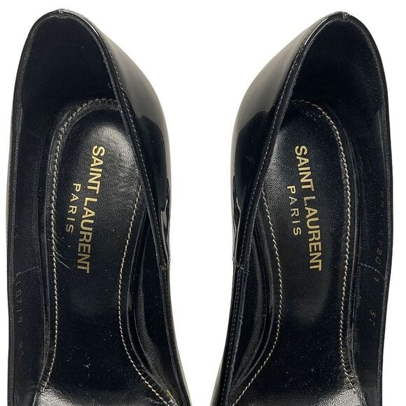 Saint Laurent Opyum 110 YSL Pumps EU 37 US 7 Black Patent Pointed High Heels - Picture 3 of 11